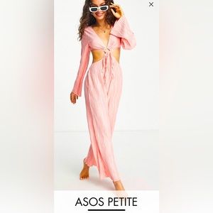 ASOS Pink Cutout Jumpsuit in Coral. Size 8 in Petite.
